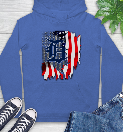 Detroit Tigers MLB Baseball American Flag Hoodie 9