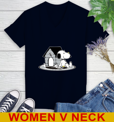 MLB Baseball Chicago White Sox Snoopy The Peanuts Movie Shirt Women's V-Neck T-Shirt 3