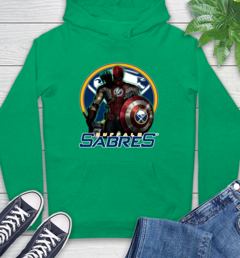 NHL Captain America Thor Spider Man Hawkeye Avengers Endgame Hockey Buffalo Sabres Hoodie 8