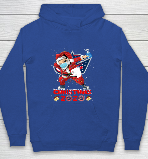 Columbus Blue Jackets Funny Santa Claus Dabbing Christmas 2020 NHL Youth Hoodie 6