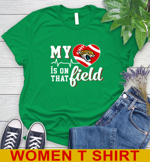 NFL My Heart Is On That Field Football Sports Jacksonville Jaguars Women's T-Shirt 7
