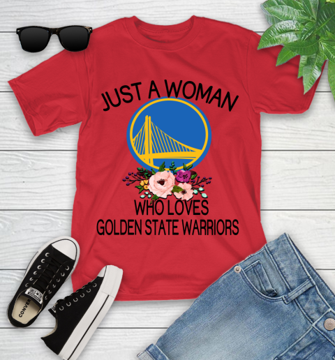 NBA Just A Woman Who Loves Golden State Warriors Basketball Sports Youth T-Shirt 8