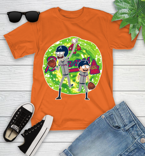 MLB Atlanta Braves Rick And Morty Baseball Sports Youth T-Shirt 7