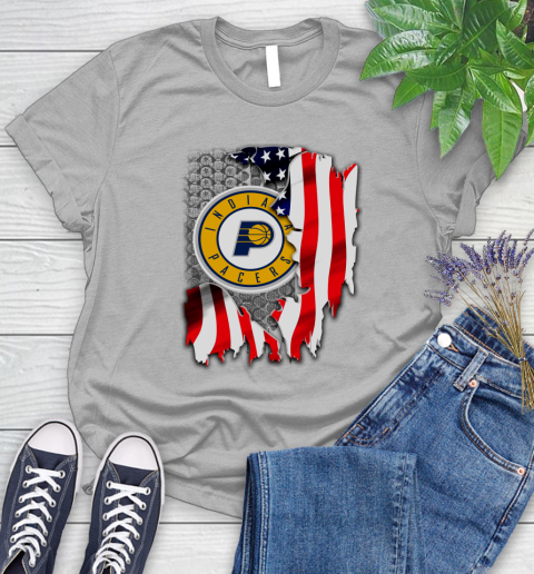 Indiana Pacers NBA Basketball American Flag Women's T-Shirt 6 Indiana Pacers NBA Basketball American Flag Women's T-Shirt - Image 6