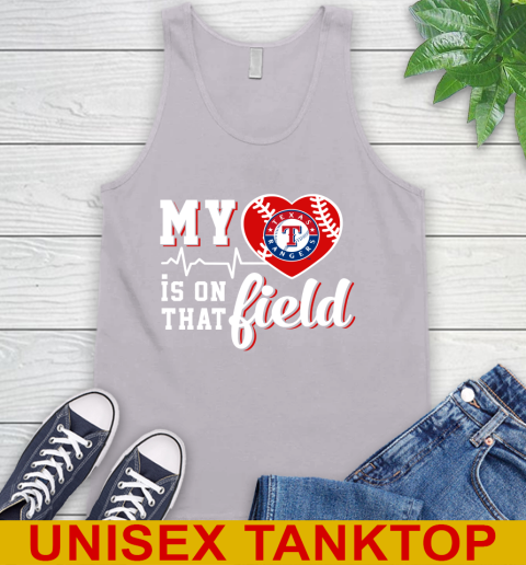 MLB My Heart Is On That Field Baseball Sports Texas Rangers Tank Top 3