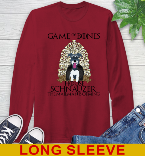 Game of bones house schnauzer dog the mailman is coming tshirt 52