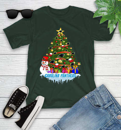 Carolina Panthers Merry Christmas NFL Football Sports Youth T-Shirt 5