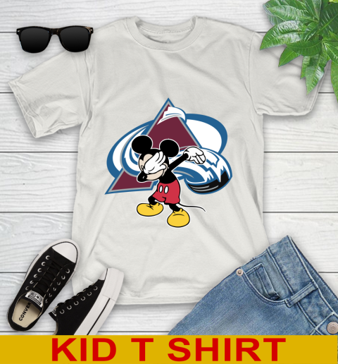 Colorado Avalanche NHL Hockey Dabbing Mickey Disney Sports Youth T-Shirt 12