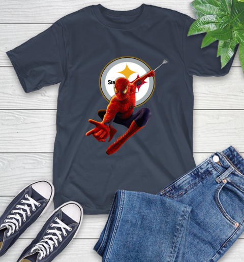 NFL Spider Man Avengers Endgame Football Pittsburgh Steelers T-Shirt 4