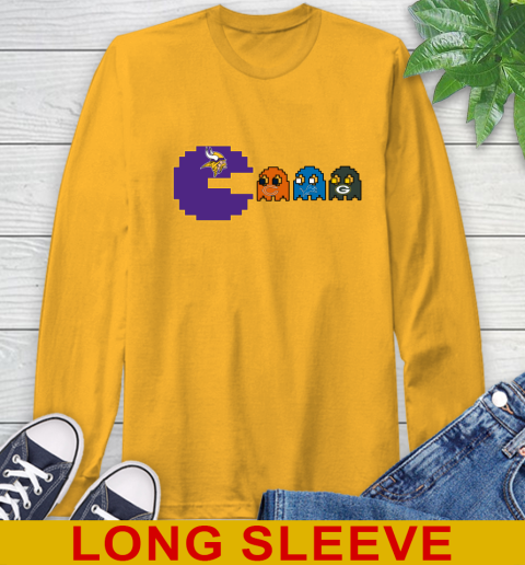 Minnesota Vikings NFL Football Pac Man Champion Long Sleeve T-Shirt 3