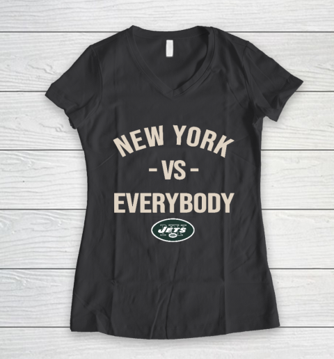 New York Jets Vs Everybody Women's V-Neck T-Shirt 6