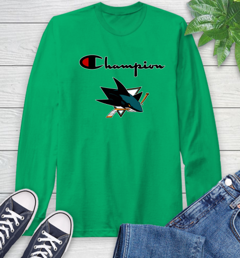 NHL Hockey San Jose Sharks Champion Shirt Long Sleeve T-Shirt 5