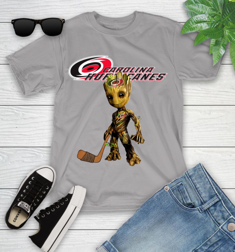 Carolina Hurricanes NHL Hockey Groot Marvel Guardians Of The Galaxy Youth T-Shirt 4