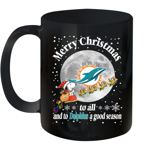 Miami Dolphins Merry Christmas To All And To Dolphins A Good Season NFL Football Sports Ceramic Mug 11oz