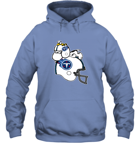 Snoopy And Woodstock Resting On Tennessee Titans Helmet 3upf snoopy and woodstock resting on tennessee titans helmet hoodie 23 front carolina blue