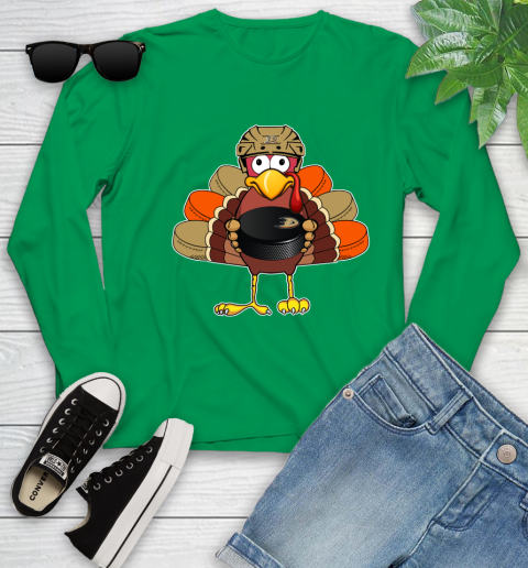 Anaheim Ducks Turkey Thanksgiving Day Youth Long Sleeve 6