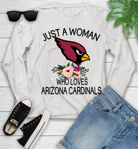 NFL Just A Woman Who Loves Arizona Cardinals Football Sports Youth Long Sleeve