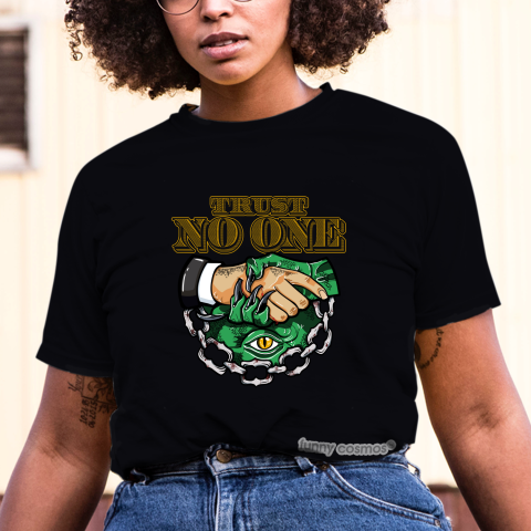 Trust No One Eye T Shirt To Matching Jordan 5 Oregon Apple GreenBlack Shirts Hip Hop Tshirts Sneakers Matching