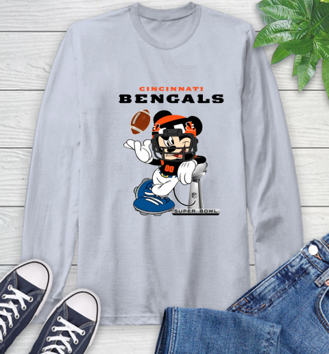 NFL Cincinnati Bengals Mickey Mouse Disney Super Bowl Football T Shirt Long Sleeve T-Shirt 6