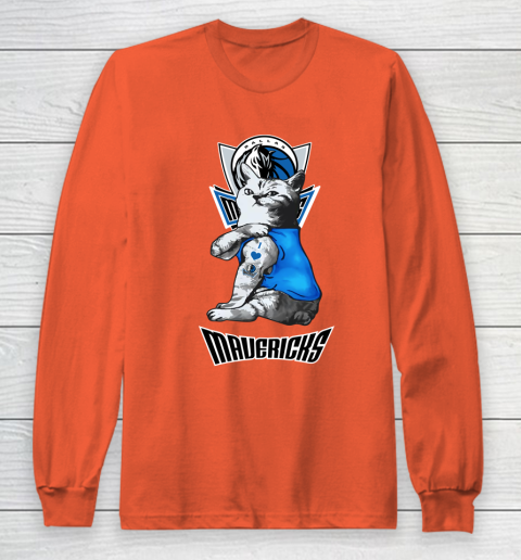NBA Basketball My Cat Loves Dallas Mavericks Long Sleeve T-Shirt 4 NBA Basketball My Cat Loves Dallas Mavericks Long Sleeve T-Shirt - Image 4