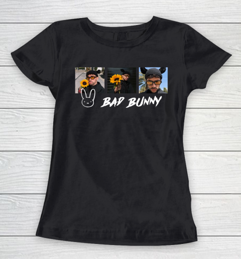 Three Images Bad Bunny Rapper gift Women's T-Shirt