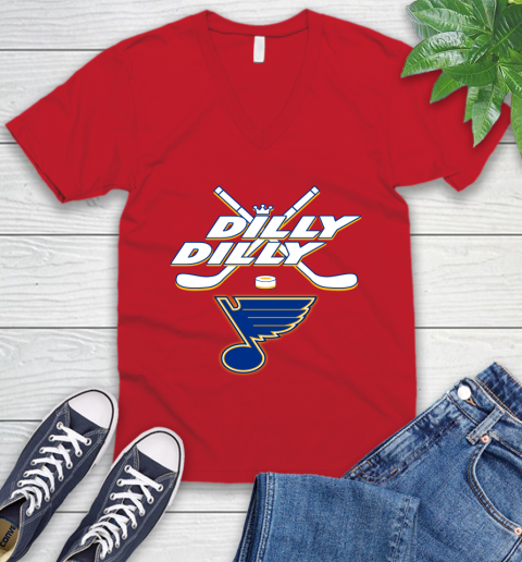 NHL St.Louis Blues Dilly Dilly Hockey Sports V-Neck T-Shirt 7