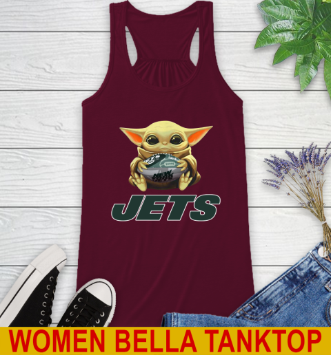 NFL Football New York Jets Baby Yoda Star Wars Shirt Racerback Tank - Image 4