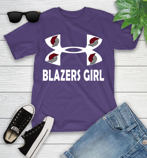 NBA Portland Trail Blazers Girl Under Armour Basketball Sports Youth T-Shirt 3