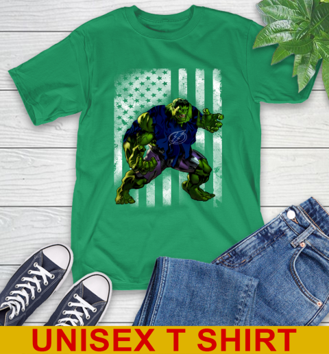 Tampa Bay Lightning Hulk Marvel Avengers NHL Hockey American Flag T-Shirt 7