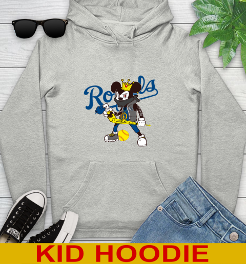 Kansas City Royals MLB Baseball Mickey Peace Sign Sports Youth Hoodie