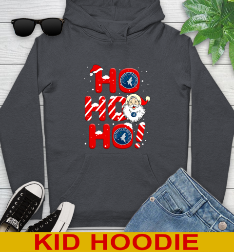 Minnesota Timberwolves NBA Basketball Ho Ho Ho Santa Claus Merry Christmas Shirt Youth Hoodie 9