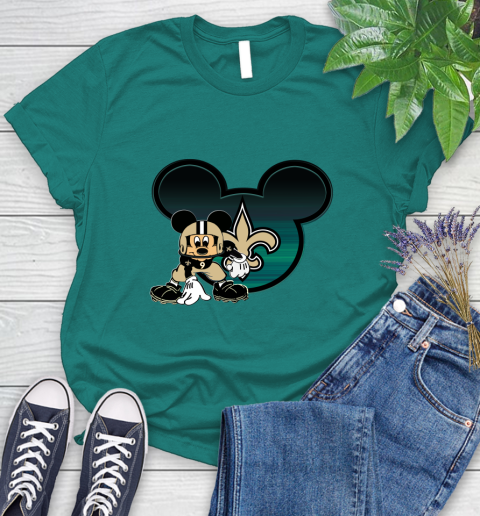 NFL New Orleans Saints Mickey Mouse Disney Football T Shirt Women's T-Shirt 12