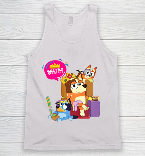Bluey Mom Dad Funny Queen For Family Lover Tank Top 2