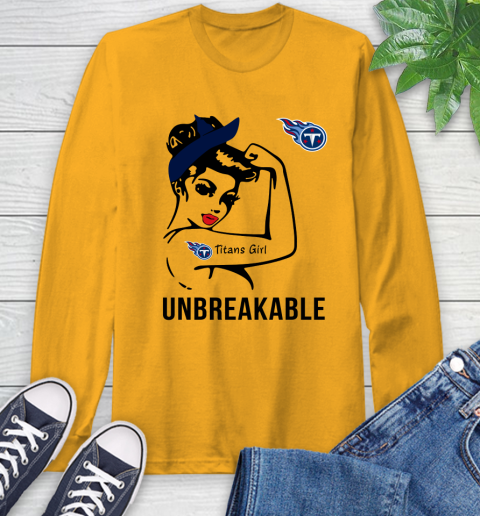 NFL Tennessee Titans Girl Unbreakable Football Sports Long Sleeve T-Shirt 2