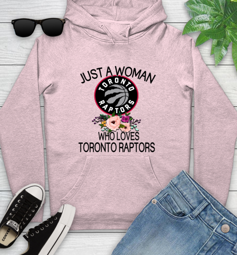 NBA Just A Woman Who Loves Toronto Raptors Basketball Sports Youth Hoodie 6