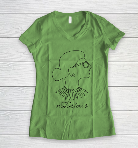 Notorious RBG Ruth Bader Ginsburg Profile Line Drawing Women's V-Neck T-Shirt 5