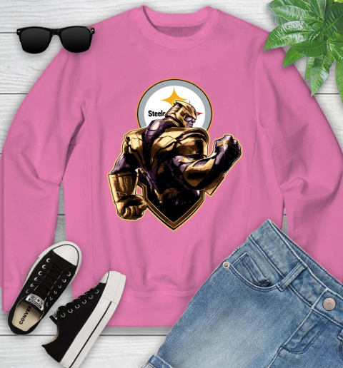 NFL Thanos Avengers Endgame Football Sports Pittsburgh Steelers Youth Sweatshirt 7