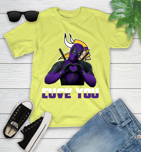 NHL Minnesota Vikings Deadpool Love You Fuck You Football Sports Youth T-Shirt 10