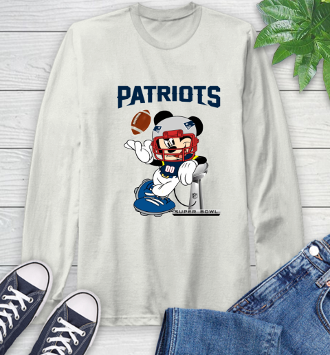 NFL New England Patriots Mickey Mouse Disney Super Bowl Football T Shirt Long Sleeve T-Shirt 12