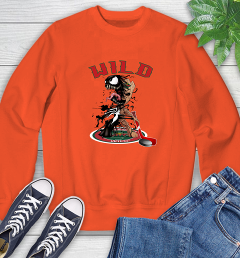 NHL Minnesota Wild Hockey Venom Groot Guardians Of The Galaxy Sweatshirt 4