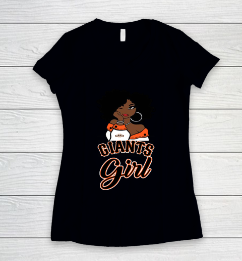 San Francisco Giantss Girl MLB Women's V-Neck T-Shirt