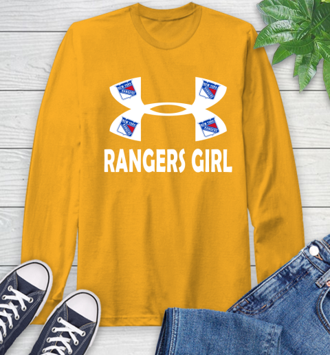 NHL New York Rangers Girl Under Armour Hockey Sports Long Sleeve T-Shirt 2