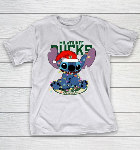 Milwaukee Bucks NBA noel stitch Basketball Christmas T-Shirt 9