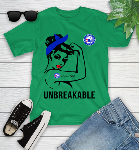 NBA Philadelphia 76ers Girl Unbreakable Basketball Sports Youth T-Shirt 3