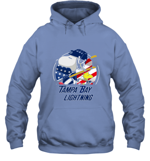 Tampa Bay lightning Snoopy And Woodstock NHL ftsg tampa bay lightningsnoopy and woodstock nhl hoodie 23 front carolina blue