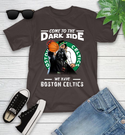 NBA Come To The Dark Side We Have Boston Celtics Star Wars Darth Vader Basketball Youth T-Shirt 7