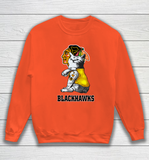 NHL My Cat Loves Chicago Blackhawks Hockey Sweatshirt 3