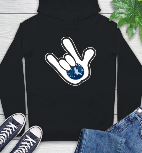 Minnesota Timberwolves NBA Basketball Mickey Rock Hand Disney Hoodie 2