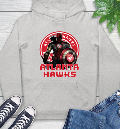 Atlanta Hawks NBA Basketball Captain America Thor Spider Man Hawkeye Avengers Hoodie