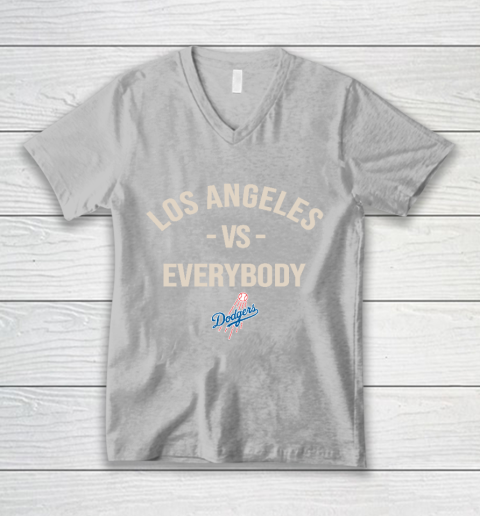 Los Angeles Dodgers Vs Everybody V-Neck T-Shirt 3